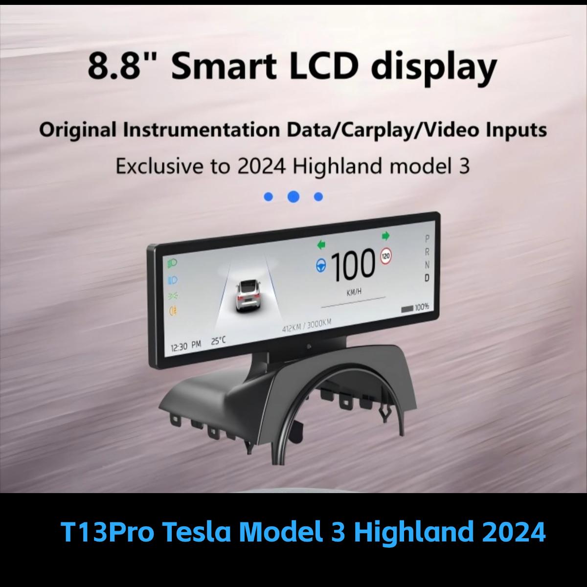 8.8-Inch HUD Instrument Cluster Instrument Display Screen (Tesla upgrades  accessories )