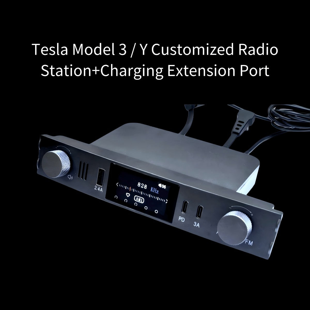 Tesla Model 3 & Y FM/AM Radio With Fast Charging Docking Station